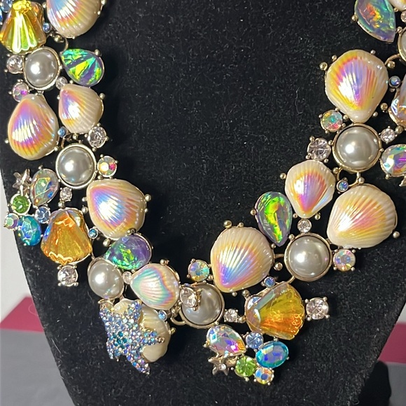 Betsey Johnson Retired Crabby Couture Mermaid Seashell Necklace and Bracelet Set - Picture 5 of 11